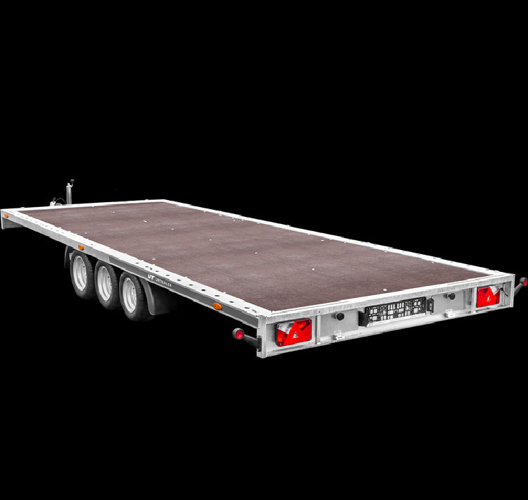 Grúa UNITRAILER UNIPLAT 600/3 S con tres ejes 600×215 3500 KG